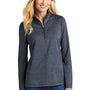 TravisMathew Womens Crestview 1/4 Zip Sweatshirt - Heather Vintage Indigo Blue