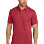TravisMathew Mens Glenview Wrinkle Resistant Short Sleeve Polo Shirt - Scooter Red