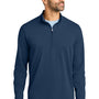TravisMathew Mens Onward 1/4 Zip Sweatshirt - Heather Navy Blue - Coming Soon