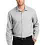 Port Authority Mens Performance Moisture Wicking Long Sleeve Button Down Shirt w/ Pocket - Silver Grey - Closeout
