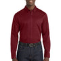 Port Authority Mens SuperPro Wrinkle Resistant React Long Sleeve Button Down Shirt w/ Pocket - Burgundy