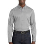 Port Authority Mens SuperPro Wrinkle Resistant React Long Sleeve Button Down Shirt w/ Pocket - Gusty Grey