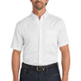 Port Authority Mens SuperPro Wrinkle Resistant React Short Sleeve Button Down Shirt w/ Pocket - White