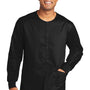 Wonderwink Unisex WorkFlex Snap Front Scrub Jacket w/ Pockets - Black