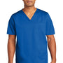 Wonderwink Unisex WorkFlex Short Sleeve V-Neck Shirt w/ Pocket - Royal Blue