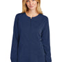 Wonderwink Womens Premiere Flex Full Zip Scrub Jacket w/ Pockets - Navy Blue