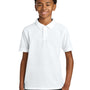 Port Authority Youth Wearever Signature Pique Short Sleeve Polo Shirt - White - COMING SOON