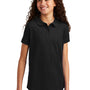 Port Authority Youth Silk Touch Wrinkle Resistant Short Sleeve Polo Shirt - Black - Closeout