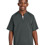 Sport-Tek Youth Repeat Moisture Wicking 1/4 Zip Short Sleeve Jacket - Iron Grey