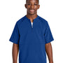 Sport-Tek Youth Repeat Moisture Wicking 1/4 Zip Short Sleeve Jacket - True Royal Blue