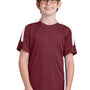 Sport-Tek Youth Moisture Wicking Competitor United Short Sleeve Crewneck T-Shirt - Maroon/White