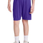 Sport-Tek Youth Moisture Wicking Competitor United Athletic Shorts - Purple/White