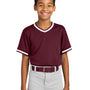 Sport-Tek Youth Tough Mesh V-Neck Baseball Jersey - Maroon - NEW