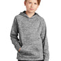 Sport-Tek Youth Electric Heather Moisture Wicking Fleece Hooded Sweatshirt Hoodie w/ Pouch Pocket - Black Electric