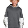Sport-Tek Youth Sport-Wick Mineral Freeze Moisture Wicking Fleece Hooded Sweatshirt Hoodie w/ Pouch Pocket - Dark Smoke Grey