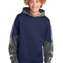 Sport-Tek Youth Sport-Wick Mineral Freeze Moisture Wicking Fleece Hooded Sweatshirt Hoodie w/ Pouch Pocket - True Navy Blue