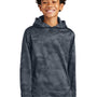 Sport-Tek Youth Sport-Wick CamoHex Moisture Wicking Fleece Hooded Sweatshirt Hoodie w/ Pouch Pocket - Dark Smoke Grey