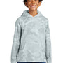 Sport-Tek Youth Sport-Wick CamoHex Moisture Wicking Fleece Hooded Sweatshirt Hoodie w/ Pouch Pocket - White