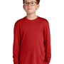 Sport-Tek Youth Competitor Moisture Wicking Long Sleeve Crewneck T-Shirt - Deep Red