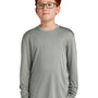 Sport-Tek Youth Competitor Moisture Wicking Long Sleeve Crewneck T-Shirt - Concrete Grey