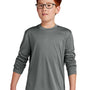 Sport-Tek Youth Competitor Moisture Wicking Long Sleeve Crewneck T-Shirt - Heather Iron Grey