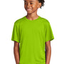 Sport-Tek Youth Competitor Moisture Wicking Short Sleeve Crewneck T-Shirt - Lime Shock Green