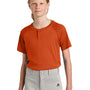 Sport-Tek Youth Moisture Wicking Competitor 2-Button Short Sleeve Henley - Deep Orange
