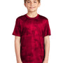 Sport-Tek Youth CamoHex Moisture Wicking Short Sleeve Crewneck T-Shirt - Deep Red