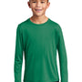 Sport-Tek Youth Moisture Wicking Long Sleeve Crewneck T-Shirt - Kelly Green - Closeout