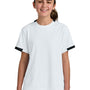 Sport-Tek Youth Club Moisture Wicking Short Sleeve Crewneck T-Shirt - White/Black