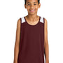 Sport-Tek Youth Club Track Tank Top - Maroon/White - NEW