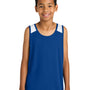 Sport-Tek Youth Club Track Tank Top - True Royal Blue/White - NEW