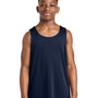 Sport-Tek Youth Moisture Wicking Competitor Rev Tank Top - True Navy Blue/White