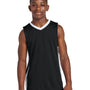 Sport-Tek Youth Rival Basketball Moisture Wicking Reversible Jersey Tank Top - Black/White
