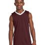 Sport-Tek Youth Rival Basketball Moisture Wicking Reversible Jersey Tank Top - Maroon/White