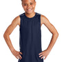 Sport-Tek Youth Moisture Wicking Mesh Reversible Tank Top - True Navy Blue - Closeout