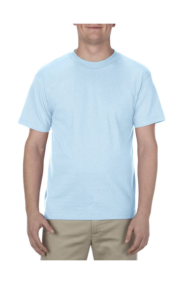 American Apparel 1301/AL1301 Mens Short Sleeve Crewneck T-Shirt Powder Blue Model Front