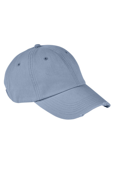 Authentic Pigment AP1920 Mens Distressed Adjustable Hat Niagara Blue Model Flat Front
