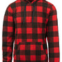 Burnside Mens Polar Fleece Pill Resistant Hooded Sweatshirt Hoodie w/ Pouch Pocket - Buffalo Plaid