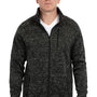 Burnside Mens Sweater Knit Full Zip Jacket - Heather Black