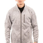 Burnside Mens Sweater Knit Full Zip Jacket - Heather Grey