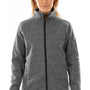 Burnside Womens Sweater Knit Full Zip Jacket - Heather Charcoal Grey