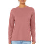 Bella + Canvas Womens Jersey Long Sleeve Crewneck T-Shirt - Heather Mauve
