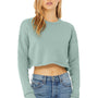 Bella + Canvas Womens Cropped Fleece Crewneck Sweatshirt - Dusty Blue
