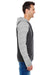 Burnside 8127 Mens Raglan Long Sleeve Hooded T-Shirt Hoodie Heather Charcoal/Charcoal Stripe Model Side