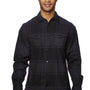 Burnside Mens Plaid Flannel Long Sleeve Snap Down Shirt w/ Double Pockets - Black - NEW