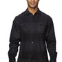 Burnside Mens Plaid Flannel Long Sleeve Snap Down Shirt w/ Double Pockets - Black