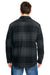 Burnside 8610 Mens Quilted Flannel Button Down Shirt Jacket Black Plaid Model Back