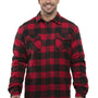 Burnside Mens Quilted Flannel Button Down Shirt Jacket - Red/Black Buffalo
