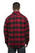 Burnside 8610 Mens Quilted Flannel Button Down Shirt Jacket Red/Black Buffalo Model Back